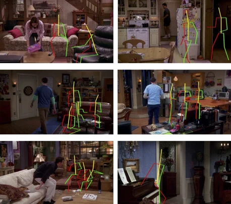 Teaser figure for Binge Watching: Scaling Affordance Learning from Sitcoms
